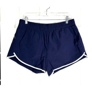 BlevonH Womens Navy Blue Running Shorts with White Trim Size L Lined